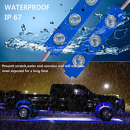8PCS Blue Led Truck Bed Lights Kit,Pickup Bed Lighting Kit,Rock Light with w/Switch,IP68 Waterproof for Car Underglow,Cargo Bed,Foot Wells,Side Marker,Rail Light,Rear Work Box Lighting Kit