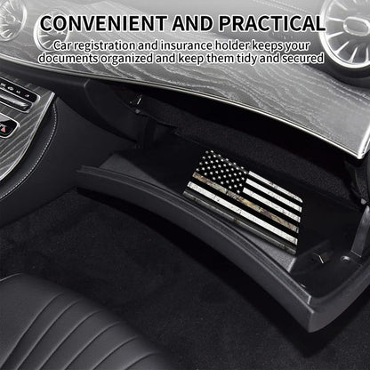 Car Registration and Insurance Card Holder, Vehicle License Documents Glove Box Compartment Organizer Wallet, ID Card Holder for Car Essentials Automobile, Camo American Flag - color: Camo American Flag