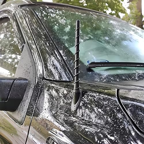 Car Short Antenna 7 Inch, Carbon Fiber American Flag Auto Radio Antenna for AM/FM Reception, Universal Vehicle Roof Antenna – for Ford F-150 Jeep Wrangler Toyota Tacoma Honda CR-V