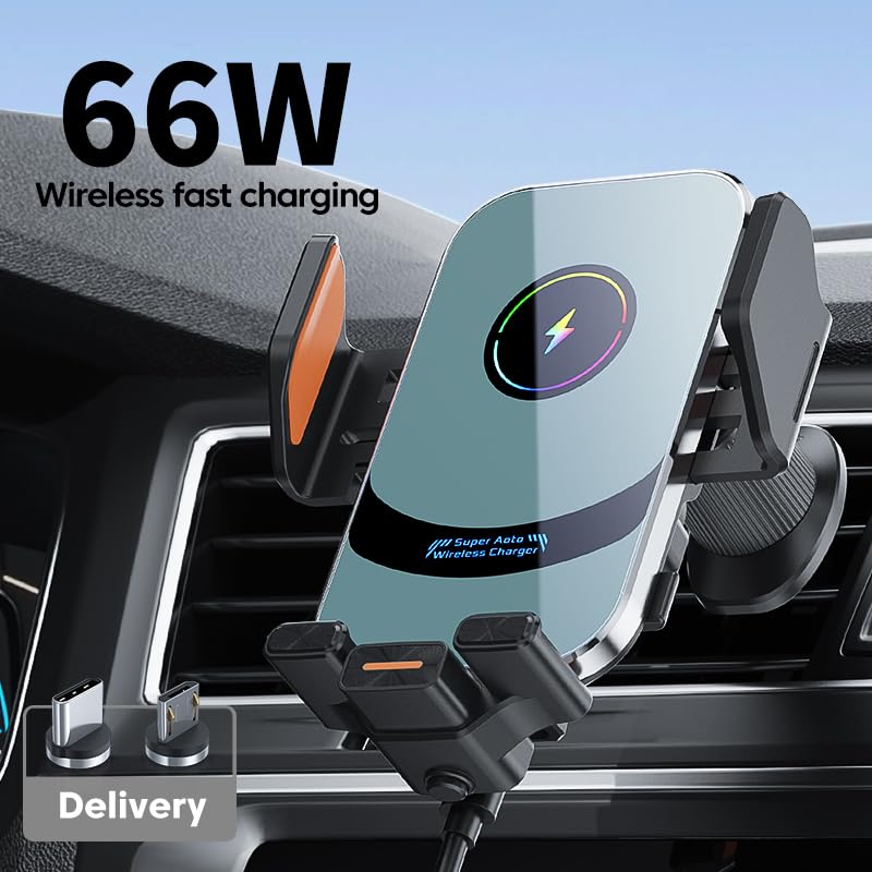 Super Wireless Car Charger Universal Windshield Auto Clamping Car Mount 15W/10W/7.5W/5W Fast Charging Car Phone Mount for iPhone 16 15 14 13 12 Pro Max 11 XS Samsung Galaxy S24 Ultra S23 S22 S21 S20