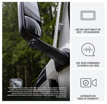 Garmin dezl DualView Camera System, LGV GPS Truck sat nav, Blind spot Monitor, Live View of Your Truck Sides, Rugged IPX7, Adjustable Lenses w/ Wearable4U Power Car/Wall Bundle