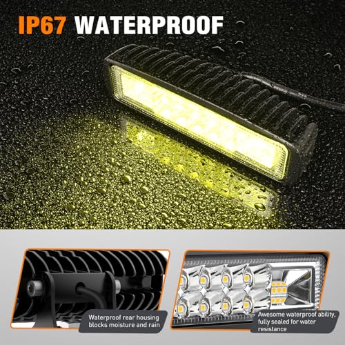 Nilight 2 PCS 6 Inch 60 W Yellow LED Light Pods Spot Flood Combo Beam - color: 60W Led Pods 2Pcs Yellow