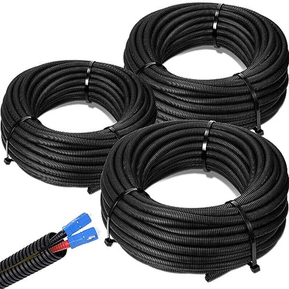 Sasylvia 1/4", 1/2", 3/8" X 100ft Split Wire Loom Tubing, Cord Protector - size: 1/4", 1/2", 3/8" X 100ft