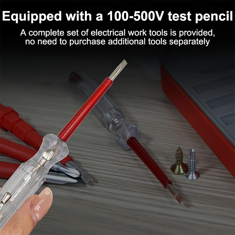 1000V Insulated Electrician Multitools Set, 5-in-1 Professional Electrician Screwdriver Set Insulation Handle S2 Steel Magnetic Phillips Slotted Torx Tips