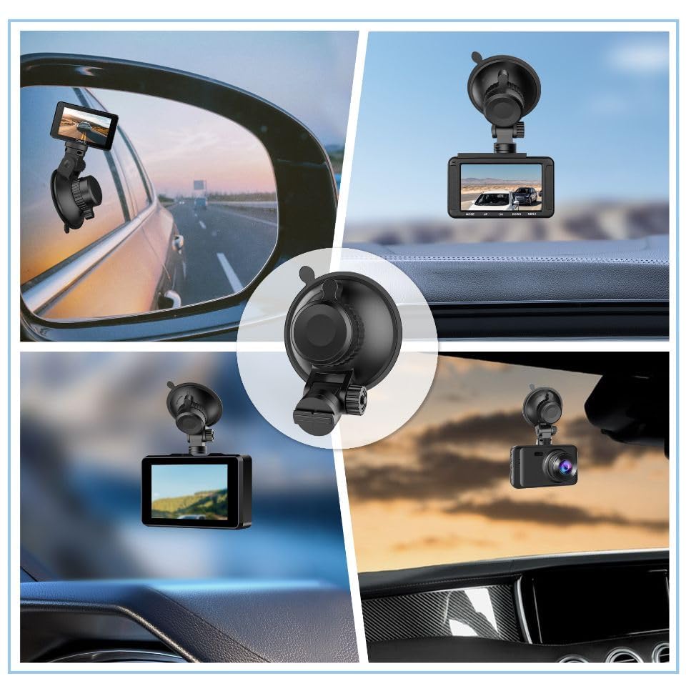 Dash Cam Mount, Suction Cup Mount, Windshield Suction Cup Mounting Bracket, Suitable for R2-4K and R2-4K PRO Dash Cam Models