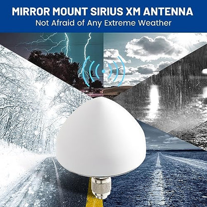 Anina Sirius XM Satellite Radio Antenna, Mirror Tubular Mount Aerial with SMB Connector 21ft Extension Wire for Semi Truck RV Trailer Car Vehicle, High Gain Sirius XM Stereo Receiver Tuner Antenna