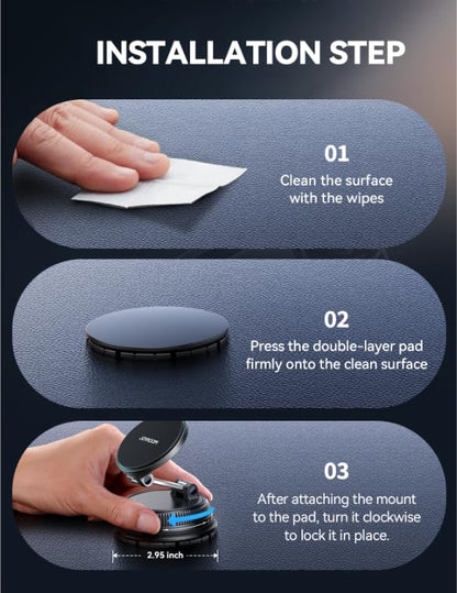 JOYROOM 15W Magsafe Car Mount Charger, iPhone Faster Charging Wireless Car Charger, 80+LBS Strong Suction Magnetic Phone Holder for Car, Stable Metal Support Arm for iPhone 17 Pro Max 16 15 14 13 - color: Black