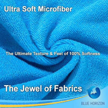 Blue Large Microfiber Cleaning Towels, 36-Pack Dual-Sided Ultra Soft Plush Washcloth, Professional Grade Premium Microfiber Car Cleaning Cloths, Car, Household and Commercial (Sky Blue, 16" X 16") - color: Sky Blue