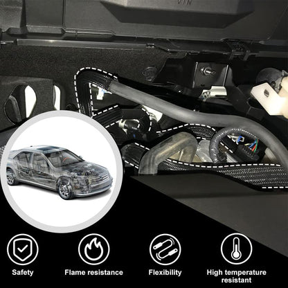 25ft-1/4inch PET Expandable Braided Sleeving Wire Loom Cable Sleeves Automotive Wire Sleeve Cable Management Wrap Wire Protector Tubing Desk Wire Organizer for Home, Office, Audio HDMI Cable, Black