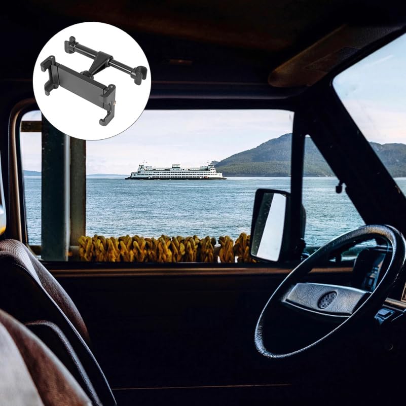OSALADI Car Headrest Tablet Mount Adjustable Phone Stand for Back Seat Car Seat Headrest Holder for Tablets and Phones 360 Rotation Mobile Holder Tool Free Install