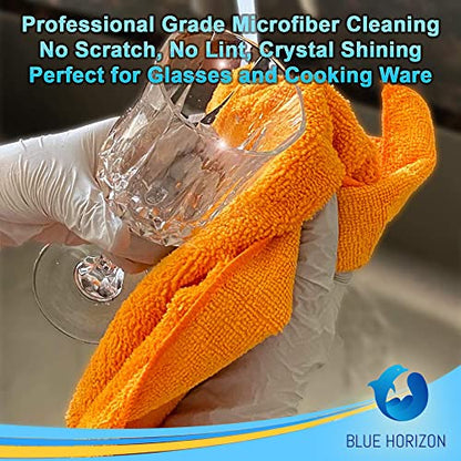 Orange Large Microfiber Cleaning Towels, 36-Pack Dual-Sided Ultra Soft Plush Washcloth, Professional Grade Premium Microfiber Detailing Cloths, Car, Household and Commercial (Orange, 16" x 16") - color: Orange