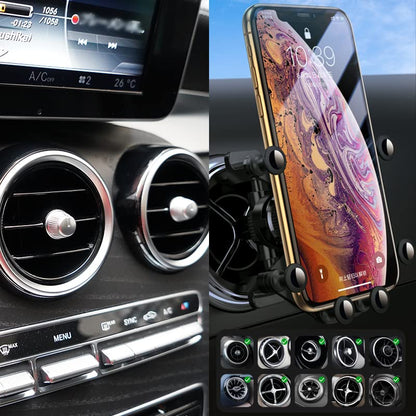 X-Rnio Car Phone Holder Mount Compatible with Mercedes Benz A-Class, B-Class,C-Class, E-Class,S-Class, GLA/GLB/GLC/GLE/GLS-Class 2016-2023 & Mini Cooper Accessories