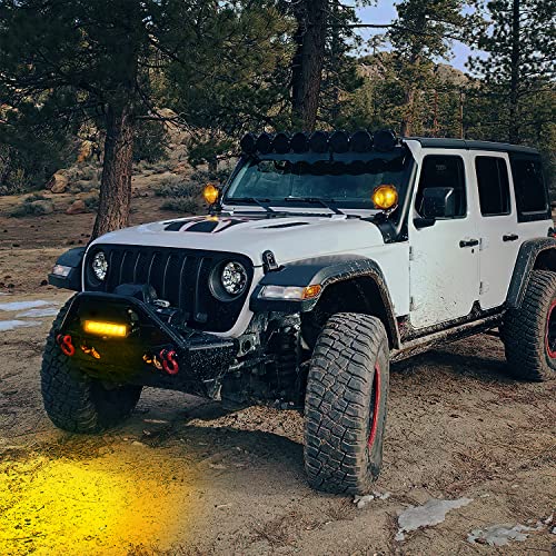 Nilight 6 inch Amber LED Light Bar 2PCS 18W Spot Driving Fog Single Row Off Road Boat Lights Driving Bumper Reverse Lighting for Trucks SUV ATV UTV Golf Cart - color: Amber Light Black House