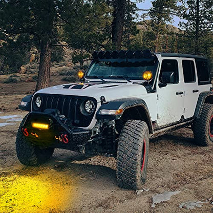 Nilight 6 inch Amber LED Light Bar 2PCS 18W Spot Driving Fog Single Row Off Road Boat Lights Driving Bumper Reverse Lighting for Trucks SUV ATV UTV Golf Cart - color: Amber Light Black House