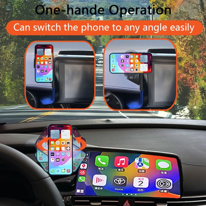 Car Phone Holder for 2021-2025 Elantra Accessories,Phone Mount for Elantra,Hands-Free 360 Degree Rotation Dash Mount Cell Phones Holder - size: 21-25 Elantra