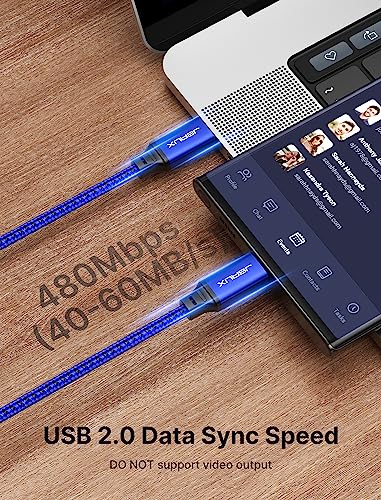 JSAUX 100W USB C to USB C Cable [2-Pack 6.6FT], PD Fast Charging, Blue - color: Blue, size: 6.6ft+6.6ft
