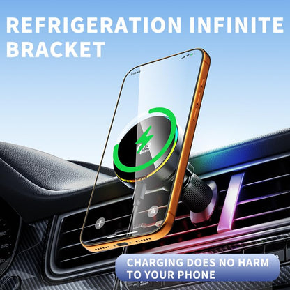 for MagSafe Car Wireless Charger, 25W Qi2 Magnetic Car Vent Mount Charger, Compatible with iPhone Series, Built-in Cooling Fan, RGB Light, Strong Magnet & 360° Rotation Car Phone Holder Charger