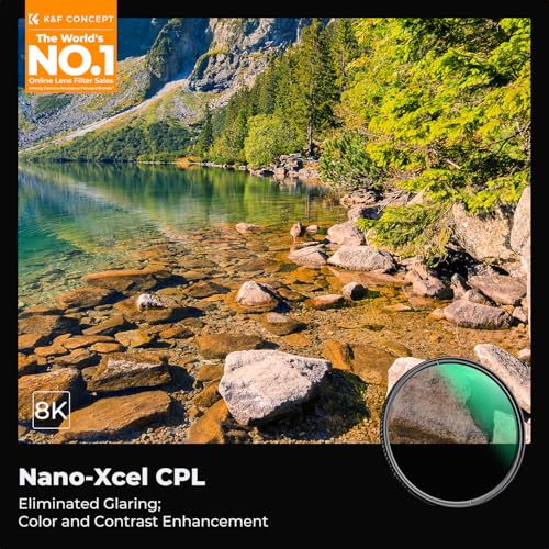 67mm Circular Polarizers Filter, K&F Concept 67MM Circular Polarizer Filter HD 28 Layer Super Slim Multi-Coated CPL Lens Filter (Nano-X Series) - size: 67mm