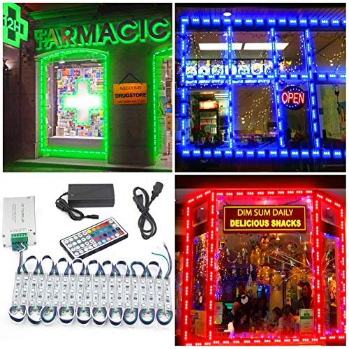 EAGWELL 20 Ft Storefront Lights RGB Module LED Lights - color: RGB (Red, Green, Blue)