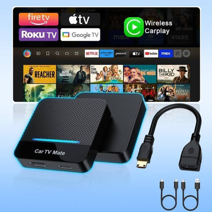Car TV Mate-HDMl Multimedia Adapter for Fire T V Stick/Google T V Sticks/Game Consoles/Screen Throwers,2 in 1 Carplay TV Adapter with HDMI and USBC Port for iPhone, Convert Wired to Wireless Car Play