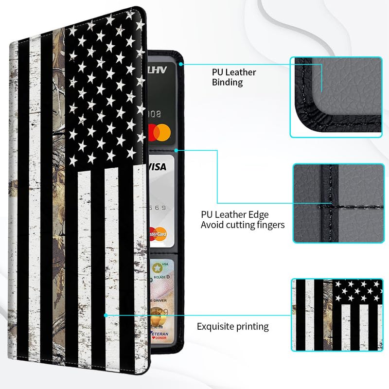 Car Registration and Insurance Card Holder, Vehicle License Documents Glove Box Compartment Organizer Wallet, ID Card Holder for Car Essentials Automobile, Camo American Flag - color: Camo American Flag