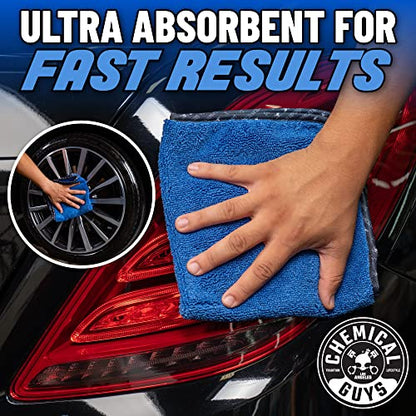 Chemical Guys, Professional Microfiber Towels, 16 x 16 in, Blue, 3 Pack - color: Blue, size: 3 Pack