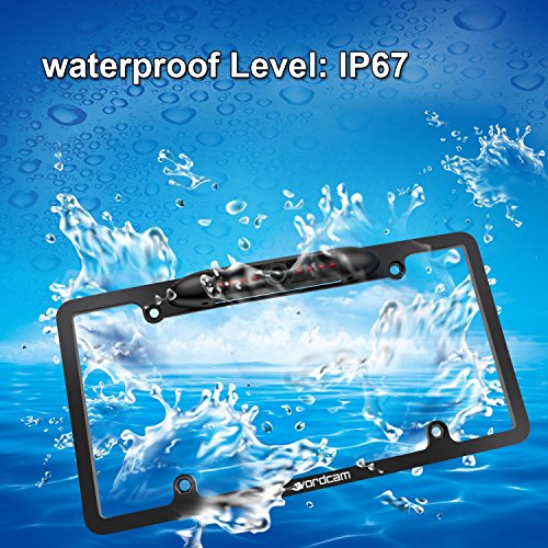 Wordcam License Plate Backup Camera, HD Front Rear View, Metal Frame Mount