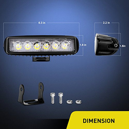 Nilight Led Light Bar 2PCS 18w Spot Driving Fog Light Led Pods Off Road Lights Boat Lights Driving Lights Led Work Light SUV Lamp - color: White Lights Black House
