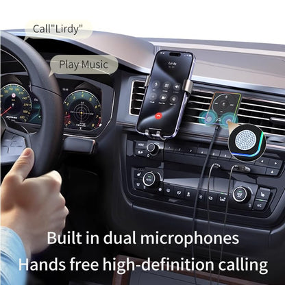 Upgrade Bluetooth 5.4 AUX Car Adapter, Dual Mics Noise Cancellation, Plug-and-Play, Multifunction Button, 3.5mm Audio Adapter Bluetooth Receiver for Car Music/Hands-Free Calls/Stereo Audio
