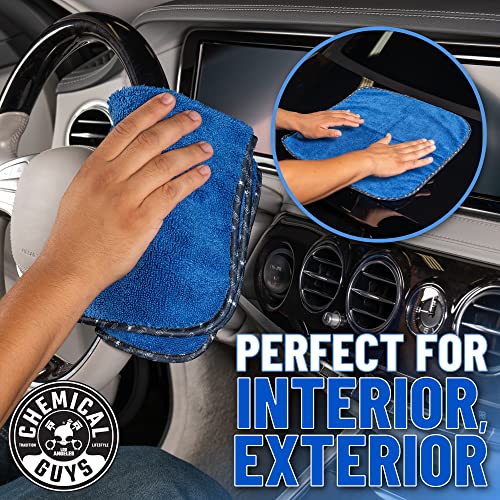 Chemical Guys, Professional Microfiber Towels, 16 x 16 in, Blue, 3 Pack - color: Blue, size: 3 Pack