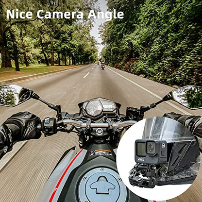 Motorcycle Helmet Chin Mount Kit Compatible with GoPro Hero 13 Black, Hero 12/11/10/9/8/7, DJI Action 6/5 Pro/4/3 and More Action Cameras (Ball Head Motorcycle Helmet Chin Mount) - style: Ball Head Motorcycle Helmet Chin Mount