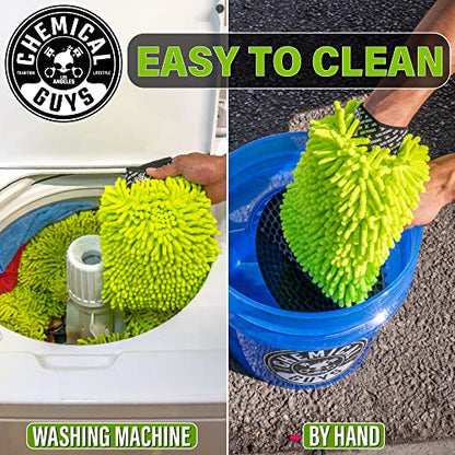 Chemical Guys Chenille Premium Scratch-Free Microfiber Wash Mitt for Car Washing,Lime Green,Ultra-Soft Car Wash Gloves,Swirl-Free Finish,Safe for Trucks,SUVs,Motorcycles,and More,(Pack of 24) - size: 24 Pack