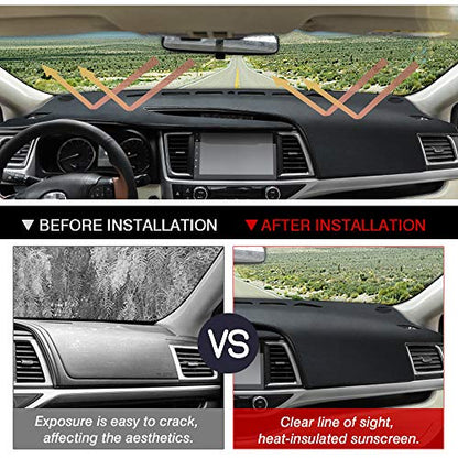 CARTIST Dashboard Cover Mat for 2014-2017 2018 2019 Toyota Highlander Accessories Dash Cover Suede Dash Mat Sunshade Glare UV Rays Protector - size: dash mat for Toyota Highlander 2014-2019