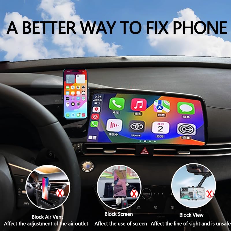 Car Phone Holder for 2021-2025 Elantra Accessories,Phone Mount for Elantra,Hands-Free 360 Degree Rotation Dash Mount Cell Phones Holder - size: 21-25 Elantra