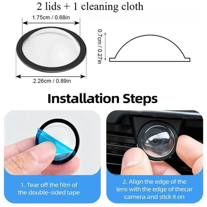 2 Pack Car Camera Protective Cover 360 Degree Lens Shield with Adhesive No Damage Installation Anti Scratch Universal for All Vehicles Car Accessory