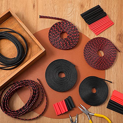 Xuniea 96ft Wire Loom Braided Cable 1/4, 1/2, 3/4 Inch,Black and Red - color: Black and Red, size: 1/4, 1/2, 3/4 Inch