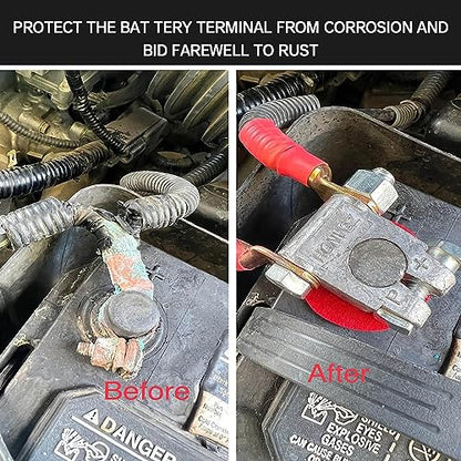 Battery Terminal Connectors, Military Spec Positive Negative Heavy Duty Auto Car Marine Battery Terminal,with 4 Pcs 2 Gauge 3/8" Copper Lugs,4 Heatshrink,2 Cover and Anti Corrosion Washers (cover) - size: Terminal Package - Cover