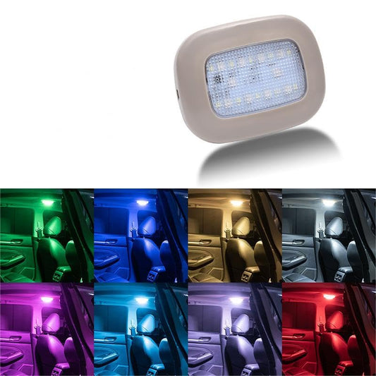 KAGOR Car Ceiling Lights Car Reading Lamp 8 Colors Interior Roof Light USB Rechargeable LED Car Interior Dome Light Bright - color: Color