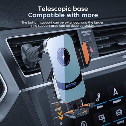Super Wireless Car Charger Universal Windshield Auto Clamping Car Mount 15W/10W/7.5W/5W Fast Charging Car Phone Mount for iPhone 16 15 14 13 12 Pro Max 11 XS Samsung Galaxy S24 Ultra S23 S22 S21 S20