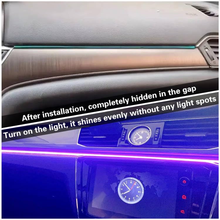 Acrylic Interior Car LED Lights with Remote and Wireless APP 10 in 1,Ambient Lighting Kits Fiber Optic Strip LEDs,16 Million Colors Music&DIY Function - size: 10 IN 1
