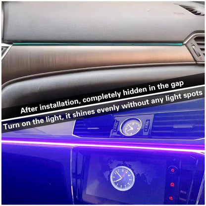Acrylic Interior Car LED Lights with Remote and Wireless APP 10 in 1,Ambient Lighting Kits Fiber Optic Strip LEDs,16 Million Colors Music&DIY Function - size: 10 IN 1