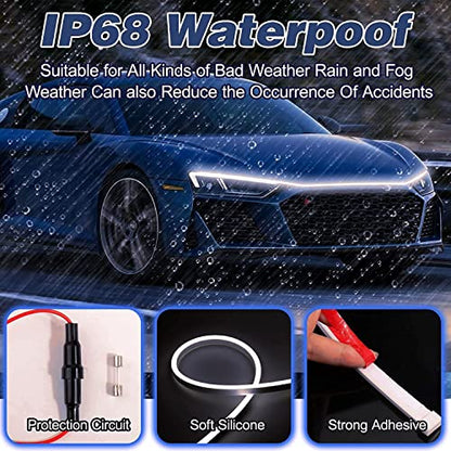 Car LED Hood Light Strip for Cars, SUVs, Trucks, White, 59 Inch - color: White, size: 59 Inches