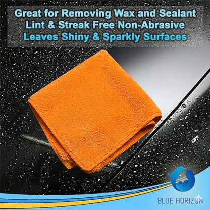 Orange Large Microfiber Cleaning Towels, 36-Pack Dual-Sided Ultra Soft Plush Washcloth, Professional Grade Premium Microfiber Detailing Cloths, Car, Household and Commercial (Orange, 16" x 16") - color: Orange