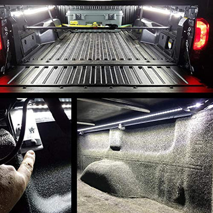 Nilight - TR-05 2PCS 60 Inch 180 LEDs Bed Strip Kit with Waterproof on/Off Switch Blade Fuse 2-Way Splitter Extension Cable for Cargo, Pickup Truck, SUV, RV, Boat , 2 Years Warranty - color: Truck Bed Light Strip