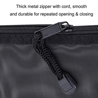 HRX Package 6pcs Mesh Makeup Bags for Travel, 2 Sizes A5 A6 (Black) - color: Black, size: A5, A6
