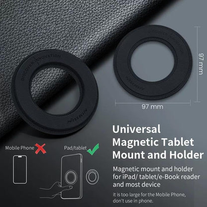 Nillkin Magnetic Tablet wall Mount and Holder for Bedroom car Back seat, headrest iPad Holder Mount for car Cradle Magnet for iPad 10th M5 M4 M3 Tablet,SnapHold Magnetic Sticker Bathroom,Fridge - color: Black