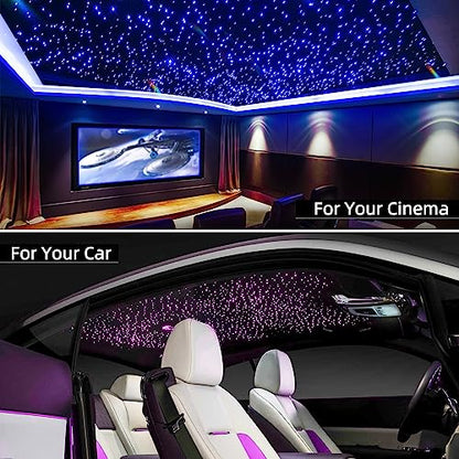 20W Twinkle Starlight Headliner Kit, Star Lights for Car Roof Decoration, Fiber Cable 800pcs of (0.03+0.04+0.06in)*9.8ft Star Light Headliner with Bluetooth APP/Remote/Music Mode - size: Standard+800pcs of (0.03+0.04+0.06in)*9.8ft