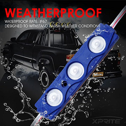 Xprite Blue 8 PCS Truck Pickup Bed Light Kit, 24 Led Cargo Rock Lighting - color: Blue