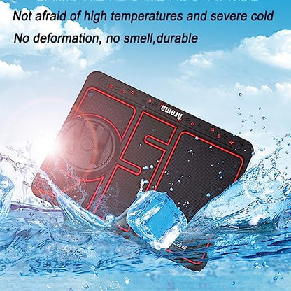 Tumecos Car Dashboard Anti-Slip Mat with 360° Rotation Phone Holder & Storage Tray, Universal Non-Slip Car Dashboard Pad for Cell Phones, Keys, Sunglasses, Compatible with Most Vehicles & Smartphones - style: Style C