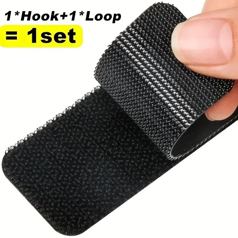 60pcs/30pairs Scratch-Resistant Strong Adhesive Tape -Durable DIY Car Floor Mat Self-Adhesive Cable Organizer, Essential for Vehicle Maintenance| Structure (Black-30pairs) - color: Black-30pairs